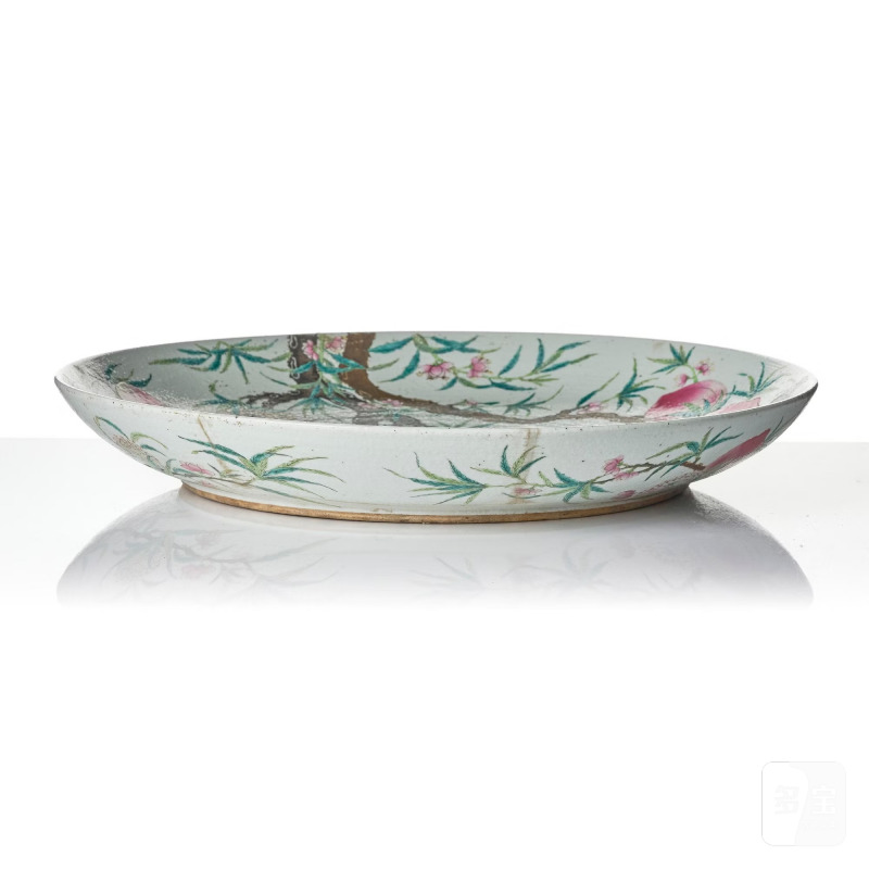 A large famille rose 'nine peaches' dish, - 图2